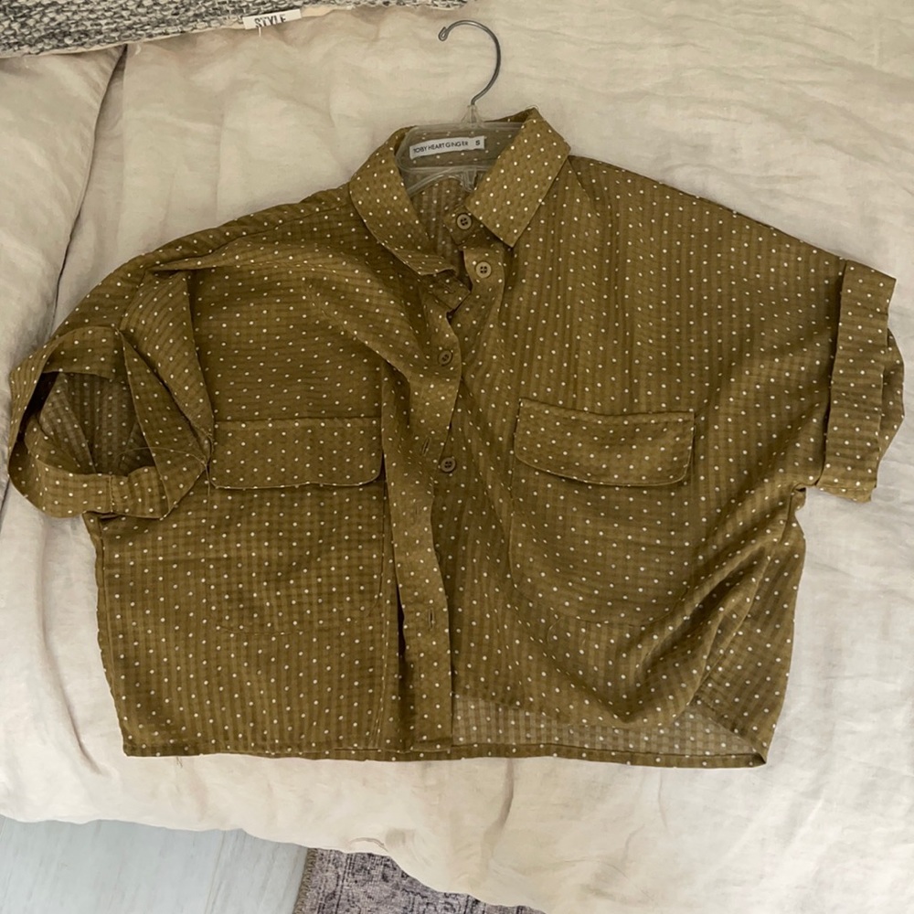 Cropped button up shirt